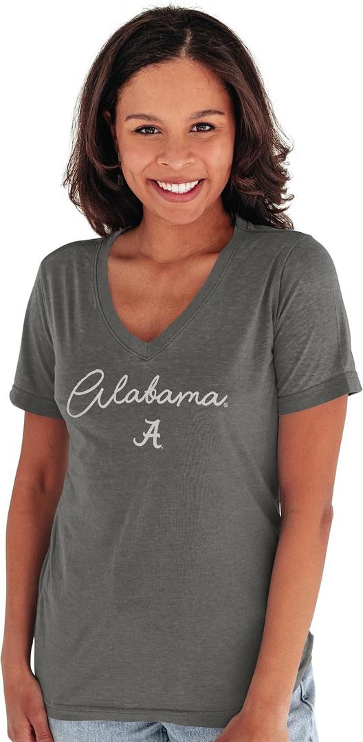 Blue 84 Women's NCAA Officially Licensed T-Shirt Burnout Script (Large)
