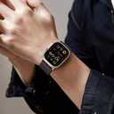 5 x Bandsie Leather Band Compatible with Apple Watch Ultra 3/Ultra 2/Ultra Band 49mm 46mm 45mm 44mm 42mm for Men, Vintage Genuine Suede Leather Wristband Strap for iWatch Series 11 10 9 8 7 6 5 4 SE 3 2 1 (Deep Coffee)