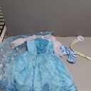 ReliBeauty Girls Sequin Princess Costume Long Sleeve Dress up, Light Blue(with Accessories), 4T