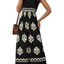 Happy Sailed Womens Summer Jumpsuits Printed Square Neck High Waisted Pockets Wide Leg Rompers Beach Fashion Vacation Outfits XL, Black