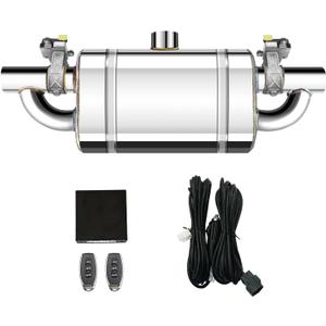 2.5 Inch Valved Muffler Electric Exhaust Cutout with Muffler Cat Back Exhaust System Kit (Dual Valve)