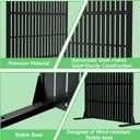 MTART Metal Privacy Screen 72" H x 47.2" Decorative Outdoor Privacy Screen Privacy Panel with Stand for Balcony Deck Patio Lawn Garden, Privacy Fence (Black-Vertical)