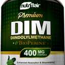 NutriFlair DIM Supplement 400mg with Bioperine, 120 Capsules - Diindolylmethane - Estrogen Metabolism Support & Hormone Balance, Menopause, PCOS, Acne and Skin Care for Men & Women - Compare to 300mg