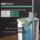 JOYMOOP Mop and Bucket Set, Flat Mops for Floor & Wall Cleaning, Commercial & Household Use, Hardwood Floor Mop with Long Handle & 4 Microfiber Pads