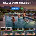 Haokelball LED Pool Volleyball Net Set, 15-32ft Adjustable Volleyball Net for Pool with Heavy Duty Base, Pool Volleyball Set for Inground Pools, Pool Toys & Pool Games for Kids & Adults, 2 Balls, 3 feet x 180 inches x 36"