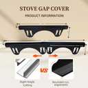 2 Pack Stainless Steel Stove Gap Covers, Kitchen Stove Gap Fillers, Heat Resistant Stove Guard Between Stove and Countertop, Snap-on design prevents shifting, adjustable from 13.8" to 26.8 "