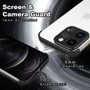 Metal Frameless Phone Case Compatible with iPhone 12 Pro Phone Models Minimalist Bumper Shell (Black Metal)