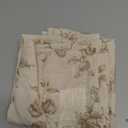jinchan Amlie Floral Kitchen Curtains 24 Inch Length Linen Cafe Curtains Small Window Drapes Light Filtering Botanical Farmhouse for Bedroom Bathroom Rod Pocket 2 Panels Taupe on Linen