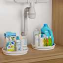 LAMU 2 Pack Lazy Susan Organizer, 10'' Lazy Susan Turntable for Cabinet, Table Top, Refrigerator, Kitchen, Pantry Fridge Organizers and Storage, Rotating Spice Organizer, Oak