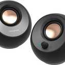 Creative Pebble V3 Minimalistic 2.0 Desktop Speakers With USB-C Audio, Clear Dialog Enhancement, Bluetooth 5.0, 8W RMS, 16W Peak Power, USB-A Converter (Black)