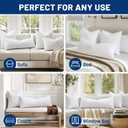 MIULEE 14x36 Inch Down Feather Pillow Insert,Fluffy and Comfy Throw Pillow with Cotton Fabric for Bed Couch and Sofa