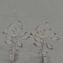 SOFFEE DESIGN 2pcs White Single Hooks 3D Flower Retro Ornate Style for Room Wall Mounted Decoration, Coat Hat Scarf Hanging Entry Heavy Duty Hooks, Home Decor (Bloom White Rose)