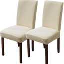Genina Chair Covers for Dining Room Chair Covers Dining Chair Slipcovers Stretch Kitchen Parsons Chair Cover (Beige, 2 PCS)