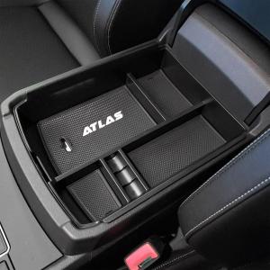 EDBETOS Center Console Organizer Tray Compatible with Atlas Accessories 2018 2019 2020 2021 2022 2023 Secondary Armrest Storage Glove Box Divider ABS Black Materials (white)