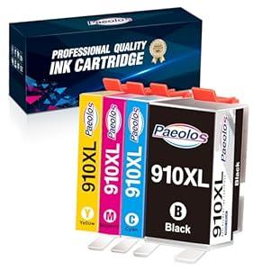 910XL 910 Ink Cartridges High Yield Replacement for HP 910XL Ink Cartridges Combo Pack for HP 910 Ink Work for HP OfficeJet Pro 8020 8010 8025 8035 8028 8030 8015 8018 8022 Printer (4 Pack)