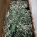 YITAHOME Prelit Flocked Pencil Christmas Tree 6 FT with Remote