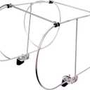 Stainless Steel Fender Rack, Double Holder for Floating Ball, Float Ball Frame Used for Yacht, Ship and Boat, Folding Fender Holder to Attach Standard 7/8"-1" Railing, Holding 2 Fenders