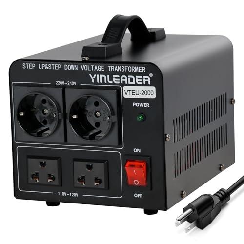  Yinleader 2000W Step Up/Down Transformer,Convert 110/120V to 220/240 Volt OR Convert 220V to 110V Voltage Converter with 2US&2 EU outlets : Electronics