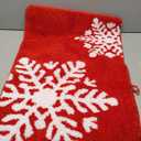 Christmas Bathroom Rug 2 Piece, Extra Soft Absorbent Microfiber Thick Plush Fluffy Bathroom Rugs, Non-Slip Backing, Machine Washable Bath Rugs, Holiday Xmas Decor Indoor Bath Mat, Red, Two Snowflakes