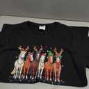 Horse Lover Santa Hat Christmas Xmas Holiday Girls Pajamas T-Shirt M