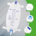 Easy-Tap Leg Bag Urinary Drainage Bag, 1000ml, Anti-Reflux Valve, Cloth Straps, Easy Flip Drain (Pack of 3)