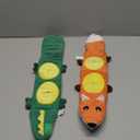 XIUGOAL Dog Toys for Aggressive Chewers, 2 Pack No Stuffing Interactive Dog Toys for Boredom and Teething, Squeaky Chew Toy for Small, Medium Breed to Keep Them Busy (Fox-Crocodile)