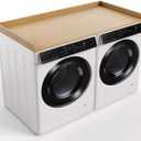 Washer Dryer Countertop, 27.5" x 54 Wood Washer and Dryer Countertop with Edge Rails for Laundry Room Organization and Storage, Oak