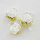 4 x MAFELOE Boutonniere Corsage Set, Artificial Flowers Accessories for Wedding Prom Party Homecoming Celebration Suit Decorations-2 Pieces White+Light Green