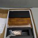 WESTREE Dual Monitor Stand Riser, Wood and Steel Multi-Purpose Desktop Storage Stand for 2 Monitors for Computer, Laptop, Printer, TV, Rustic Brown (Large)