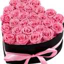 Hover Flower 27 Forever Preserved Flowers in a Box, Vanlentines Day Gifts for Her, Eternal Roses Flowers for Delivery Prime, Birthday Gifts for Women Mom Grandma Wife (Pink)