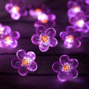 Flower String LightsFairy Pink Cherry Blossom String Lights 21ft 40 LEDs Waterproof USB Plug in Fun Room Lights for Spring, Nursery, Wedding, Dorm, Girls Bedroom, Baby Carriage Decoration