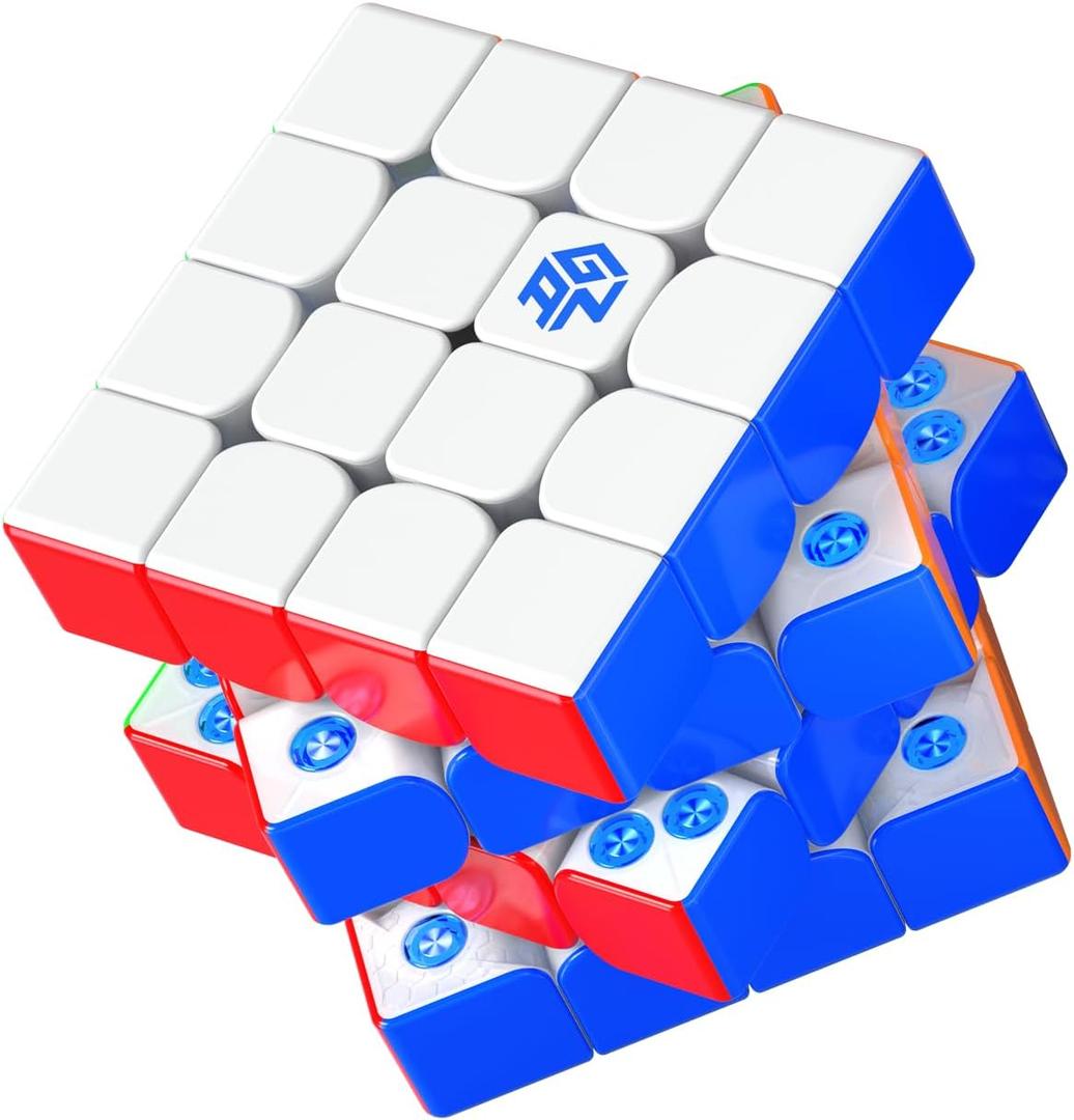 GAN 460 M V2, 4x4 Speed Cube Magnetic Speedcube Dual-Layer Structures Puzzle Omni-Magnetic Architecture 160 Magnets Fidget Toy for Kids Adults, UV Version