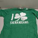 Funny I love Shenanigans Shirt Vintage Distressed Shamrock T-Shirt (Green, L)