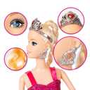 Mermaid Princess Doll Playset, Color Changing Mermaid, Dress Up Doll 12" and Dress Doll 3" and Dolphin, Color Change by by Reversing the Sequins Mermaid Toys for Little Girls and Play Gift Set Aged 3+
