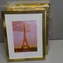 upsimples 8.5x11 Picture Frame Set of 3, Made of High Definition Glass for 6x8 with Mat or 8.5x11 Without Mat, Wall Mounting Photo Frames, Gold