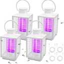 Qualirey 4 Pack 2 in 1 White Electric Bug Zapper Indoor USB Mosquito Zapper Outdoor Electronic Mosquito Killer Lamp Electric Shock Hanging Fly Trap Light for Home Patio Backyard(Rectangle Style)