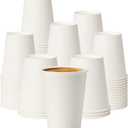 Coffee Cups 12 oz 300 Pack, 12 oz Paper Cups, Hot Beverage Drinking Cups, White Paper Hot Disposable Coffee Cups, Suitable for Party, Picnic, Travel, and Events
