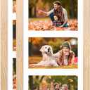 KINLINK 7x14 Picture Frames Natural, Solid Wood 3 Opening Collage Frames with Acrylic Plexiglass for Multiple Three 4x6 Photos with Mat or 7x14 without Mat, Wall Display Photo Frames, Set of 2