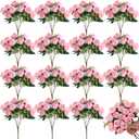 Zeyune 16 Bunches 12 Inch Artificial Mini Rose Bouquet 160 Heads Bridal Flower Bouquets Fake Silk Rose Bulk for Valentine's Day Wedding Bridal Shower Home Office Garden(Light Pink)