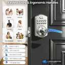 Veise Keypad Door Lock with Handle, Keyless Entry for Front Door & Bedroom, Electronic Lock with Code, Auto-Locking, Easy Installation, Passage Mode, Satin Nickel