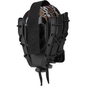 Double Handcuff Holster, Open Top Handcuff Case, Law Enforcement Cuff Pouch for Duty Belt/MOLLE Tactical Vest (Plastic-Black-)