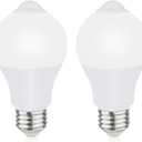 Motion Sensor Light Bulbs for Outdoor Indoor, 9W A19 Motion Detector Led Bulb, 60 Watt Equivalent, E26 800lm 5000K Daylight, Dusk to Dawn Motion Activated Security Lights for outside, Inside (2 Pack)