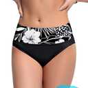 Beautikini Period Swimwear Bikini Menstrual Swim Bottoms Leakproof Bathing Suits for Teens Girl (Black, L)