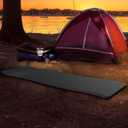 Foam Sleeping Pad for Camping - 1.25-Inch-Thick Waterproof Sleep Pad with Carry Straps for Cots, Tents, or Sleepovers by Wakeman Outdoors (Black)