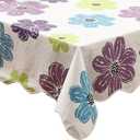 Waterproof Vinyl Tablecloth with Flannel Backing  Heavy Duty, Wipeable, Spillproof, Stain-Resistant, Oblong (60" x 90")  Indoor & Outdoor Use