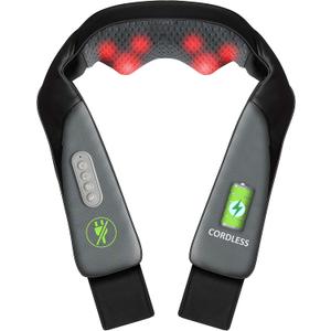 Snailax Cordless Neck Back Massager with Heat - Shiatsu Kneading Back Shoulder Massager Deep Tissue, Portable Massagers for Lumbar, Foot Electric Massage Pillow, Gifts for Men/Women (Black and Gray)