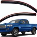 Lightronic Extra Durable Clip-on in-Channel Auto Vent Window Visor, Fits 2016-2023 Toyota Tacoma Access Cab, UV Protection Rain Guard, Original Wind Deflector, No-Drill Install, Dark Smoke, 2-Pcs