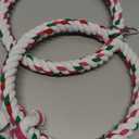 Double Hoop Bird Swing - Cotton Rope Hanging Perch Rings, Climbing Swing & Toy for Parrots, Budgies, Parakeets, Cockatiels, Conures - Large Bird Swing Toy & Cage Accessory