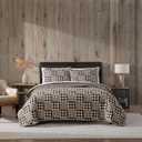 Eddie Bauer - Twin Quilt Set, Reversible Bedding with Matching Sham, Medium-Weight for Year Round Use, Dorm Essentials (Gingham Patchwork Brown)