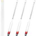 3 Pcs Glass Hydrometer Alcoholmeter 0-200 Proof, Alcohol Hydrometer Digital for Distilling Moonshine Liquor, White